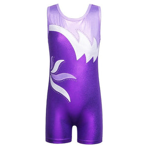 BAOHULU 3-15 Years Kids Girls Gymnastic Suits Child Sleeveless Sparkly Ballet Dance Leotards Teens Gymnastics leotard for Girl